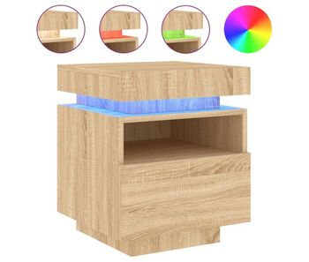 Vidaxl mesita de noche con luces led roble sonoma 40x39x48,5 cm