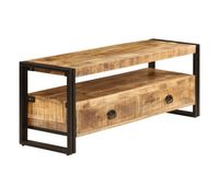 mueble tv - mesa de tv madera maciza de mango 120x35x45 cm