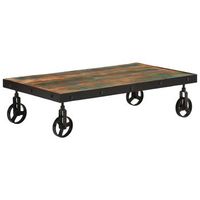 mesa de centro con ruedas madera maciza reciclada 100x55x26 cm vidaxl