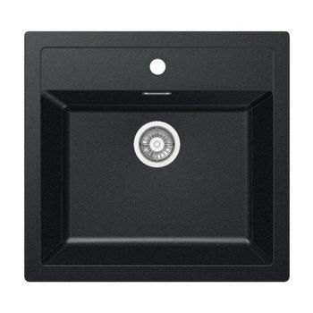 Fregadero Mepamsa Cubo 56.53 Negro Encastre 1 Cubeta Sintek 60 cm