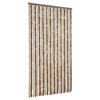 cortina antimoscas chenilla marron oscuro y beige 100x230 cm vidaxl