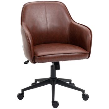 Vinsetto Silla de Oficina Ajustable en Altura Función Giratoria 58,5x62x91 cm Marrón   Aosom España