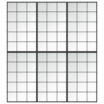 Espejos De Pared 6 Uds Metal Negro 100x60 Cm Vidaxl