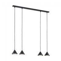 lampara de techo lout negro 4 luces