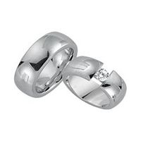 alianzas 8 quilates oro blanco con diamante