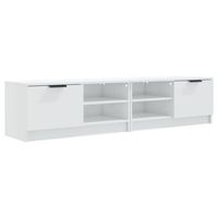 mueble tv  muebles de salon 2 uds madera contrachapada blanco brillo 80x35x365cm cfw85851