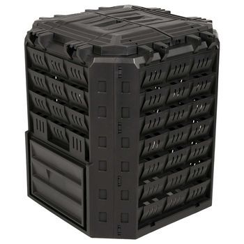 Compostador De Jardín Negro 71 X 71 X 81,5 Cm 100% Pp Vidaxl