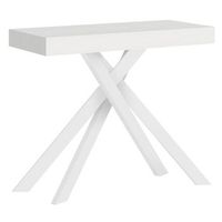 consola extensible 90x40196 cm krack small fresno blanco patas blancas