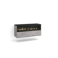 chimenea electrica led  sin calor  102x45x35cm  1 hueco 1 puerta  chimenea electrica  colgado suspendido  estilo moderno  cemento