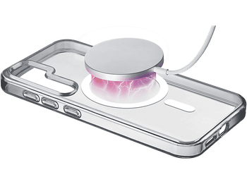 Funda móvil - CellularLine GLOSS MAG, Para Samsung Galaxy S25+, Carga inalámbrica, Transparente