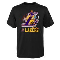 camiseta space jam 2 warming up logo lakers - outerstuff junior