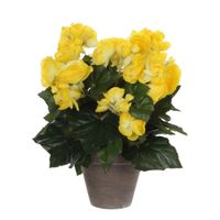 planta artificial begonia amarillo  h30xb25xl25cm