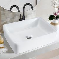 lavabo de encimera nettlife lavabo de bano de ceramica - lavabo de encimera cuadrado blanco 4030cm