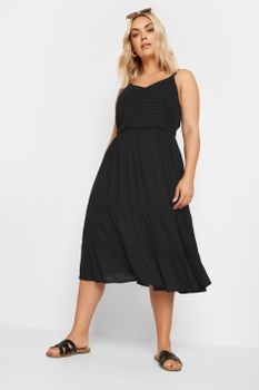Limited Collection Vestido Negro De Tirantes Crochet, Mujer Curvy Y Tallas Grandes, Limited Collection