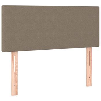 Cabecero Cama Mueble De Dormitorio Con Led De Tela 90 X 5 X 78/88 Cm Gris Topo M02_0000971