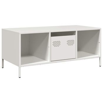 Mesa De Centro，mesa Auxiliar，mesita De Centro Acero Laminado En Frío Blanco 101,5x50x43,5 Cm