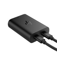 cargador compacto para portatil hp usb-c gan 65 w carga rapida dos puertos color negro