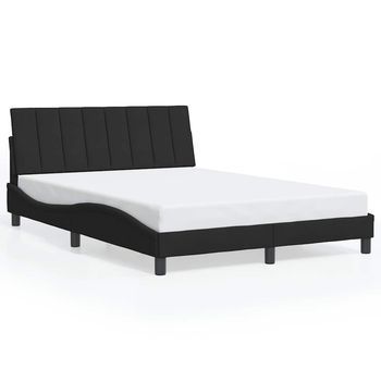 Estructura De Cama Sin Colchón Hanko Terciopelo Negro 140x200 Cm Vidaxl