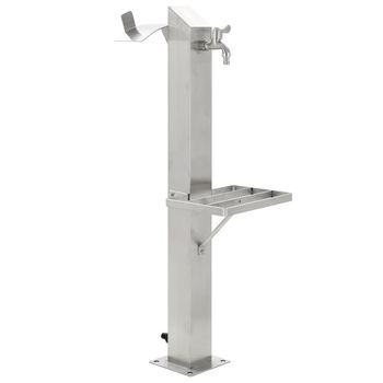 Columna De Agua De Jardín Acero Inoxidable Cuadrada 95 Cm Vidaxl