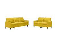 vidaxl juego de sofas con cojines 2 piezas terciopelo amarillo