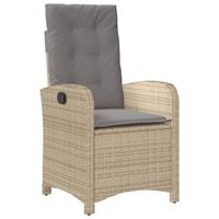 sillon reclinable de jardin  silla de jardin  silla de exterior con cojines ratan pe beige mixto
