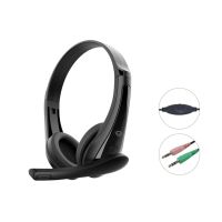 auriculares conceptronic polona06b3t con cable doble jack 35 mm microfono con cancelacion de ruido control de volumen uso oficina y llamadas color negro