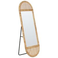 espejo de pie chic de ratan 150x50 cm estilo boho salon dormitorio accesorios para el hogar natural barges