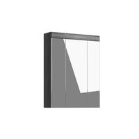 mueble de almacenamiento alto scott r 3 puertas con espejo r gris oscuro y blanco r 60x79x18 cm