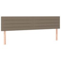 cabecero cama mueble de dormitorio con led de tela 200 x 5 x 7888 cm gris topo m020000930