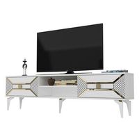 mueble tv yumedi blanco oro