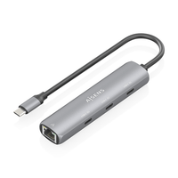 aisens dock usb c a ethernet gigabit hub 3xusb c gris 15cm