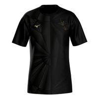 mizuno active dryaeroflow graphic  camiseta de running hombres - negro dorado