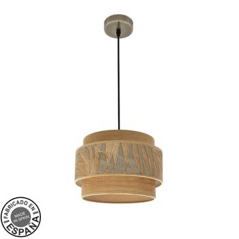 ABRILA Colgante Samoa De 1 Luz Con Pantalla Marron