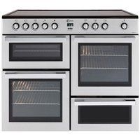 flavel mln10crs electric ceramic range cooker - silver  chrome silver