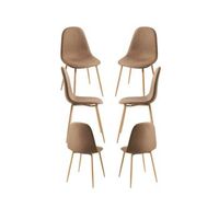 pack 6 sillas teok tela de tela 843942 cm - marron arena
