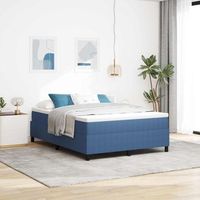 vidaxl cama de plataforma azul 140 x 200 cm tela de pana