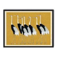 cuadro cranes on yellow