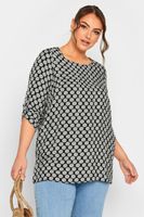 yours blusa negra de topos mujer curvy y tallas grandes yours