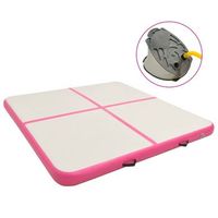 esterilla inflable de gimnasia con bomba pvc rosa 200x200x10 cm vidaxl