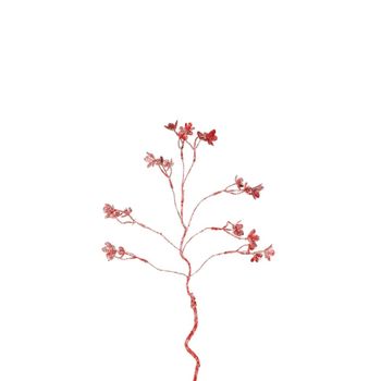 Rama artificial con purpurina roja h63