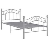 cama individual  cama para adulto  estructura de cama sin colchon metal gris 100x200 cm