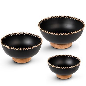 Set 3 Centros Negro Y Natural
