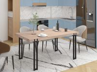 mesa de comedor para 6 personas en efecto roble negro 160
