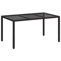 mesa de jardin  mesa de exterior negro 150 x 90 x 75 cm ratan sintetico