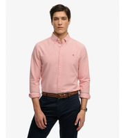 superdry para hombre m4011100a camisa preppy oxford rosa l casual algodon clasico manga larga