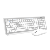 teclado con raton bluetooth 24g platablanco