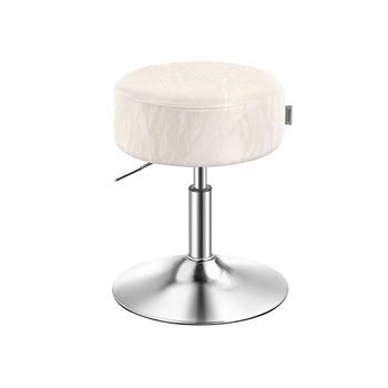 Taburete De Maquillaje Giratorio Regulable En Altura Asiento Acolchado - Blanco