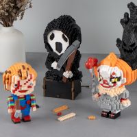 bloques de construccion de particulas de 12cm de altura juguetes de ensamblaje mini adornos de escritorio decoracion de habitacion halloween navidad anime dibujos animados kawaii