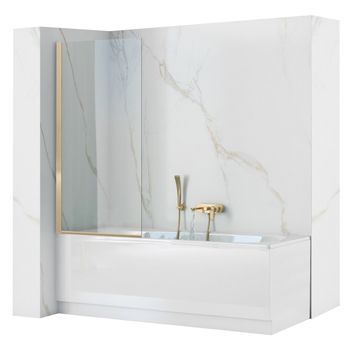 Mampara De Bañera Fija Rea Elegant Gold 80