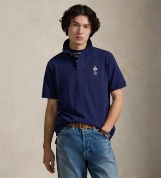 Polo Ralph Lauren para hombre. 710B14620001 Polo de piqué Classic Fit con Polo Bear marino (M), Casual, Algodón, Manga corta